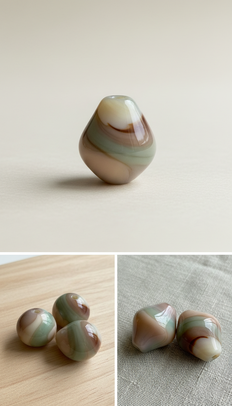 Handcrafted colored glass blessing bead