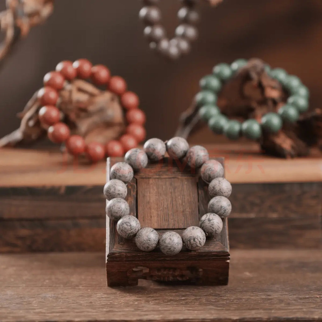 Hand‑Blended Chinese Herbal Incense Bead Bracelet | Wearable Aroma Meditation Mala Bracelet