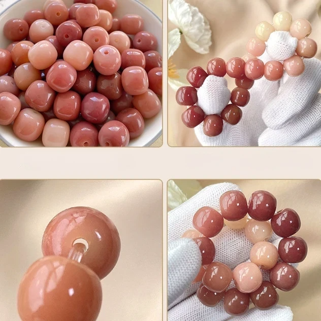 Gradient Raspberry Bodhi Root Mala Bracelet | Gentle Warm Energy for Peace & Blessings
